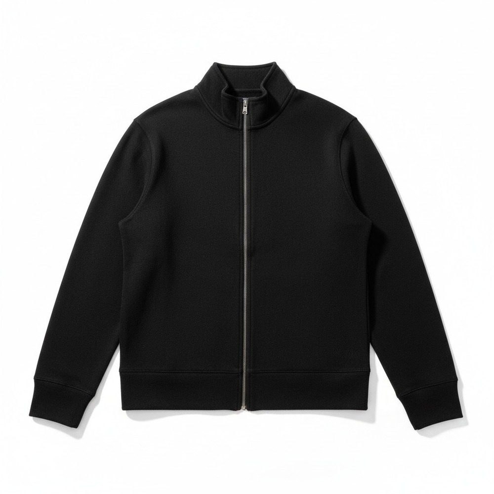 Banana Republic M Black Full Zip Mock Neck Jacket Womens Casual Athleisure NEW